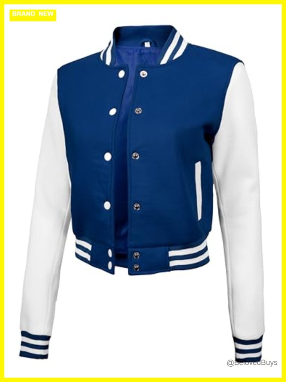 Cropped Varsity Bomber Jacket Women Letterman Fleece Lightweight